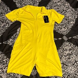 Bright Yellow Short Sleeve Romper